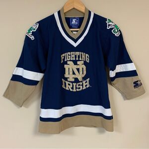 Vintage Notre Dame Fighting Irish Starter Jersey Men Small Medium Hockey College